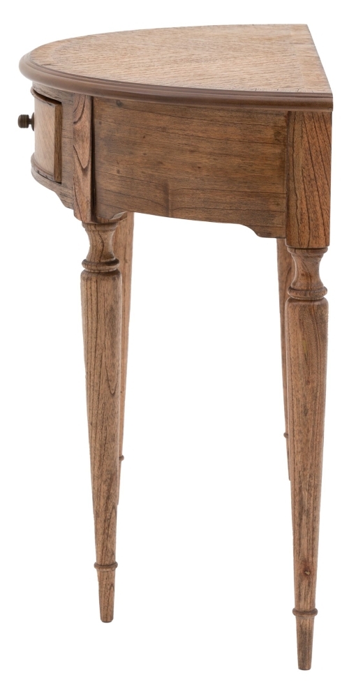 Product photograph of Leming Natural Wood Demi Console Table from Choice Furniture Superstore.